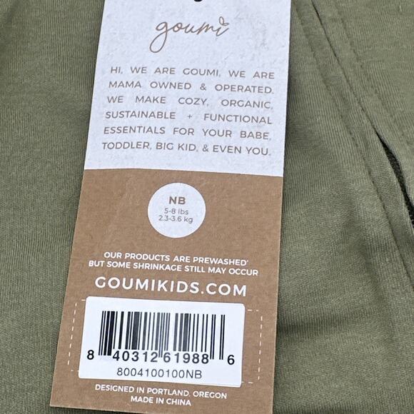 Goumi Kids Baby Footie Size Newborn Sleeper Zippy Jumpsuit Bamboo Artichoke NEW - Picture 2 of 5